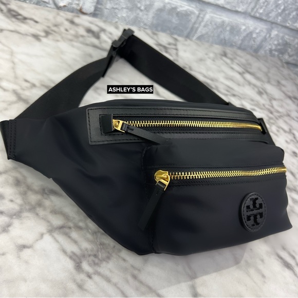 Tory Burch Nylon Belt Bag Fanny Pack In Black - Picture 3 of 8